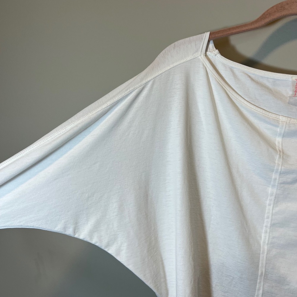 FP Movement Free People White Crossover Back Sheer Cropped Long Sleeve Top S - Picture 4 of 10